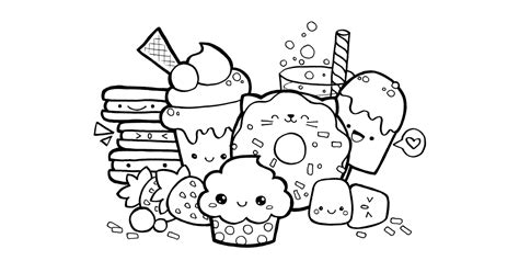 Kawaii Food Doodle Coloring Page Doodle Coloring Cute Doodle Art Cartoon Coloring Pages