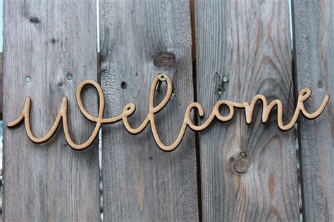 12 Inch Laser Cut Out Welcome Sign Welcome Welcome Cutout Etsy