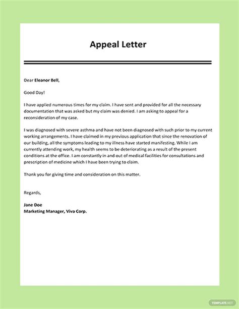 An Appeal Letter To Someone Who Is Not In The Job Position And It