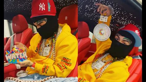 6ix9ine In Ski Mask Showing His Updated 10m Jewelry Collection And New