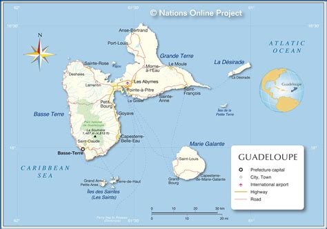 Map Of Guadeloupe Nations Online Project