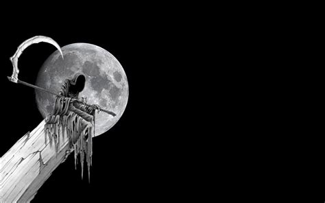 Dark Grim Reaper Horror Skeletons Skull Creepy E Wallpaper Grim