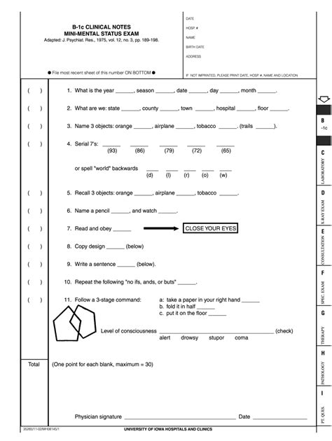 Mini Mental Status Exam Fill Out And Sign Online Dochub