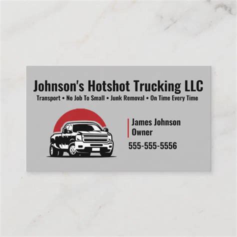 Dually Hot Shot Trucking Business Card Zazzle