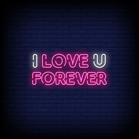 I Love You Forever Neon Signs Style Text Vector 2413960 Vector Art At