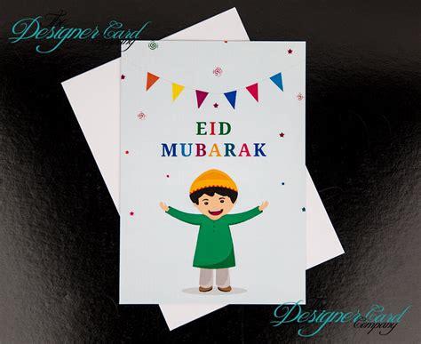 Childrens Modern Islamic Arabic Eid Card Eid Mubarak Ramadan Etsy