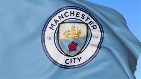 Nogometne Vijesti Close Up Of Waving Flag With Manchester City F C