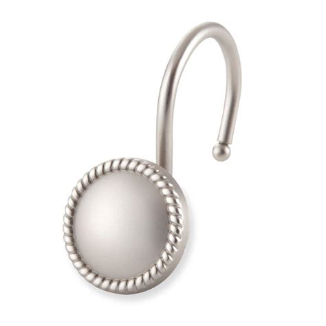 Shop shower curtains and shower curtain hooks from at home. Elegant Home Fashions Rope Shower Hooks in Brushed Nickel ...