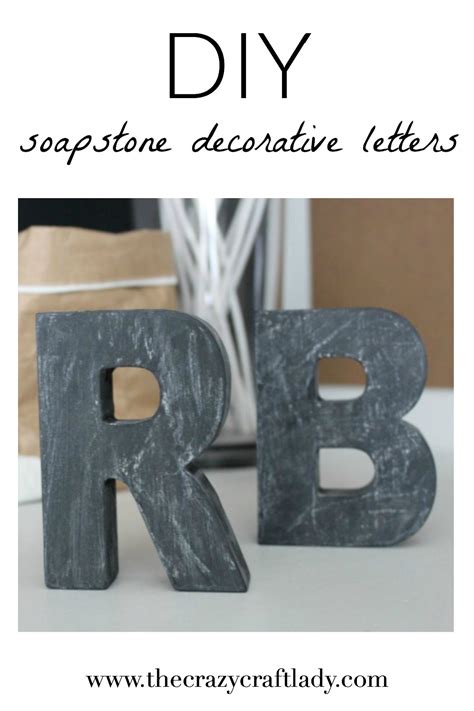 Learn how to make this colorful, diy wall letter for your home! DIY Soapstone Decorative Letters - The Crazy Craft Lady