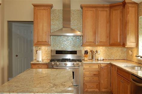 Maple Cabinets With Light Granite Countertops Maple Kitchen Cabinets
