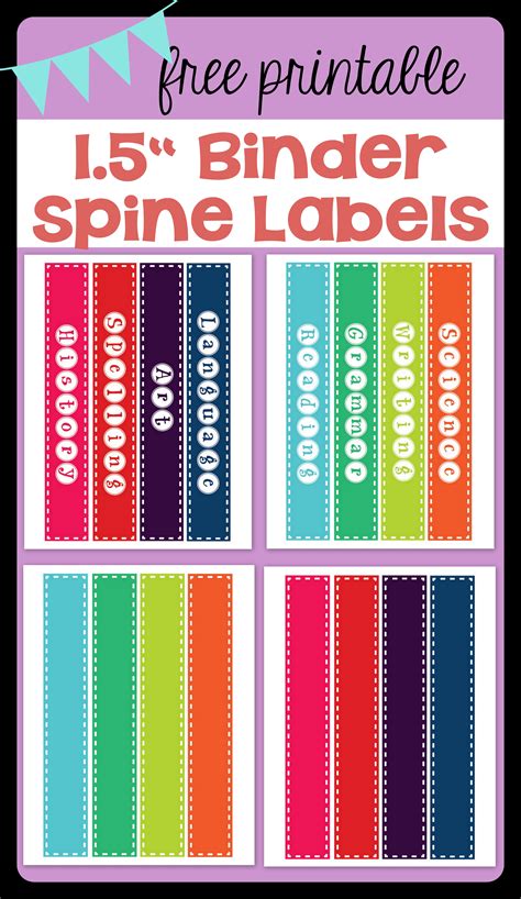 Free Printable Binder Spines