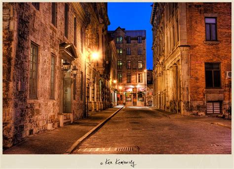 Rue Du Saint Sacrement In Old Montreal At Night Photographed By Ken