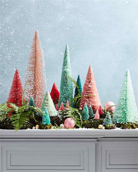 Miniature Christmas Tree Mantel Display Cool Christmas Trees Vintage