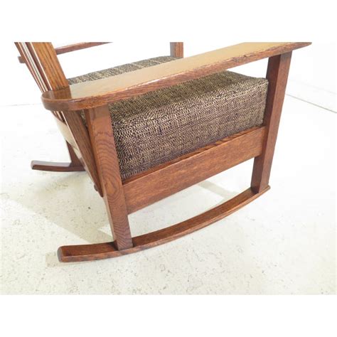 Quaint furniture stickley brothers rocking chair. Vintage Quaint Stickley Mission Oak Rocking Chair | Chairish