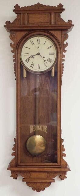 Antique En Welch Sessions Weight Driven Regulator Wall Clock Custom