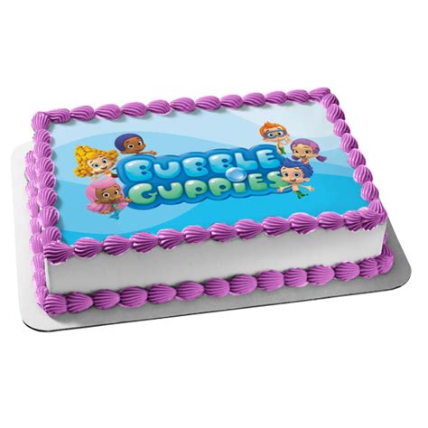 Bubble Guppies Log Gil Molly Deema Goby Oona And Nonny Edible Cake Top
