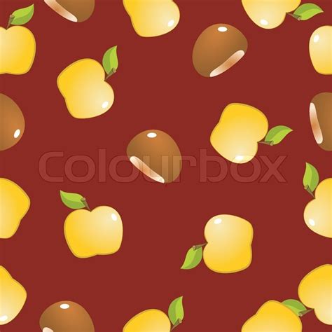 Seamless Texture With A Yellow Apple Stock Vector Colourbox