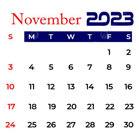 Novembro De 2023 Png Novembro Mês Calandra Imagem Png E Vetor Para