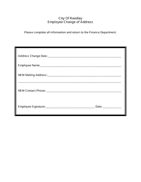 Printable Change Of Address Form Template Printable Templates