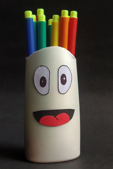 Best Diy Pen Stand Plastic Bottle Crafts Waste Material Craft Ideas