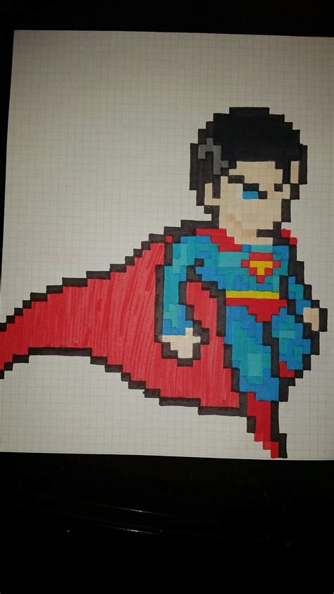 Superman Pixel Art Dibujos En Cuadricula Dibujos Pixelados Punto De