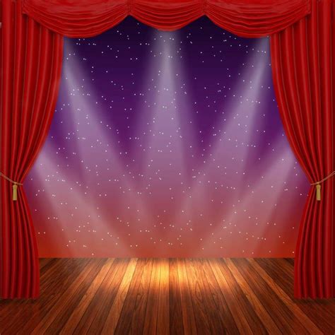 Red Curtain Lighting Stage Backdrops For Photo Booth Mr