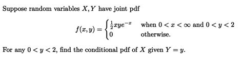 solved suppose random variables x y have joint pdf