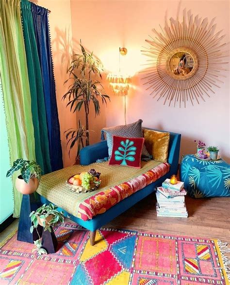 Colourful Living Room Boho Living Room Living Room Decor Bohemian Room Decor Indian Room