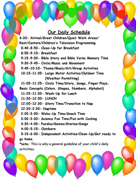 Day Care Logos Daily Schedule Marcys Shining Stars In Home
