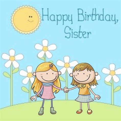 ⭐️838 Happy Birthday Sister Postales De Feliz Cumpleaños Tarjetas De