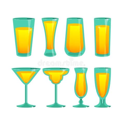 Set Of Glass Cups Stock Vector Illustration Of Restaurant 87750676