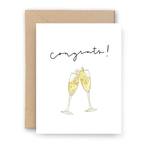 Congrats Champagne Card Finch And Flourish