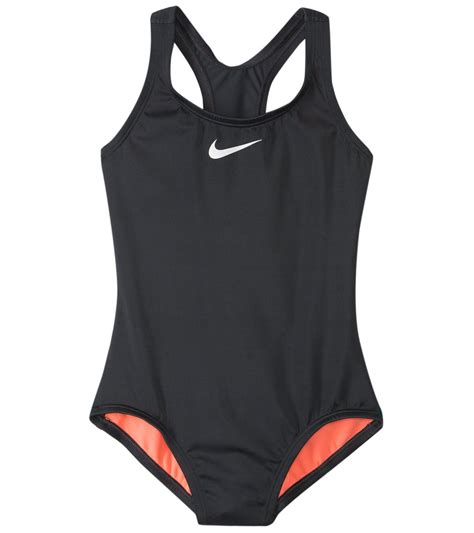 Nike Girls Core Solid Racerback One Piece Swimsuit 7 14 At