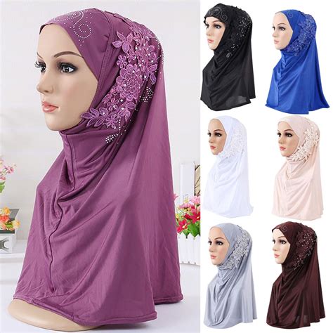 travelwant hijab scarf girls hijab head scarfs head wrap with flowers hijab for girls