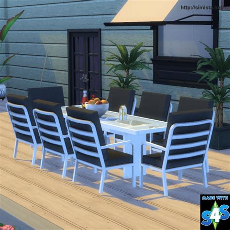 Sims 4 Ccs The Best Outdoor Living And Dining Set By Simista