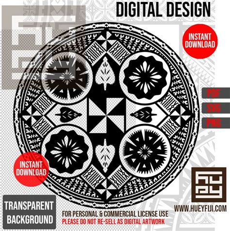 Fijian Kesakesa Masi Pattern Tribal Design Instant Download Etsy