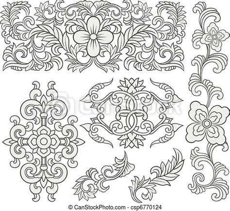 Floral Scroll Decorative Pattern Canstock