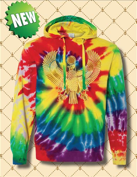 men s and women s gold heru spiral tie dye hoodie pharaonic brand