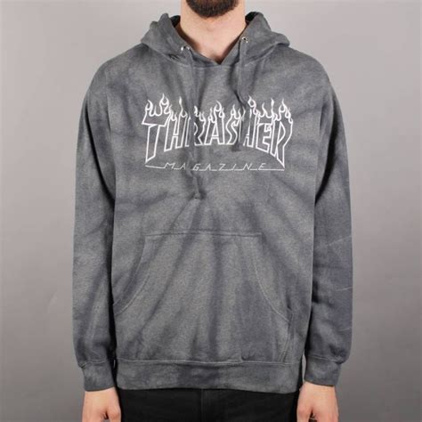 Thrasher Silver Flame Tie Dye Pullover Hoodie Silver Thrasher From