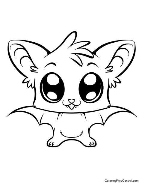 Bat 01 Coloring Page | Coloring Page Central