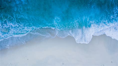 Download Sea Sea Waves Blue Aerial View Nature Wallpaper 1920x1080