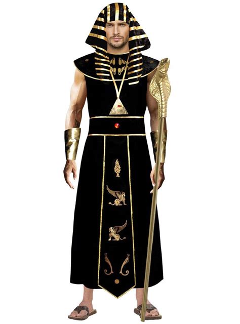 Black And Gold Mens Egyptian Costume Arabian God Mens Costume