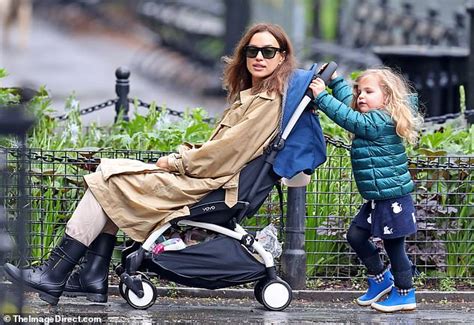 Irina Shayk Looks Chic As Daughter Lea Tries To Push Her Model Mom