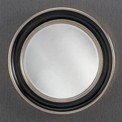 Round Black & Silver Contemporary Wall Mirror | HomesDirect365