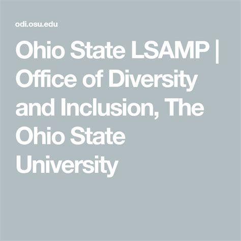 Ohio State Lsamp Office Of Diversity And Inclusion The Ohio State