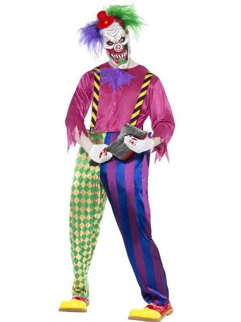 Colourful Evil Clown Costume Kolourful Killer Klown Mens Outfit