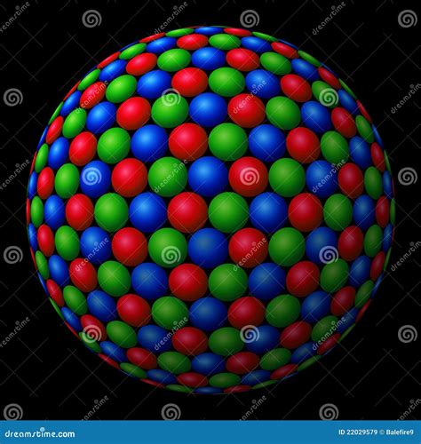 Cluster Of Colored Spheres Forming A Larger One Stock Illustration