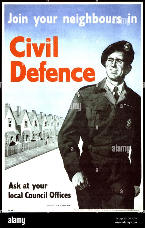 Propaganda Poster For The Civil Defence Stock Photo Alamy