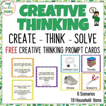 Looking for activities that encourage creative thinking in the classroom? Creative and Lateral Thinking Prompt Cards FREE by Top ...