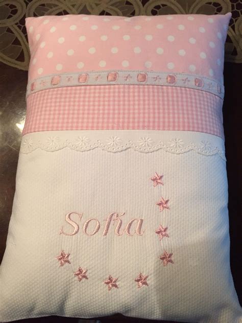 almohadita niña fundas de almohadas bordadas ropa de cama para cuna mantas de bebé bordadas